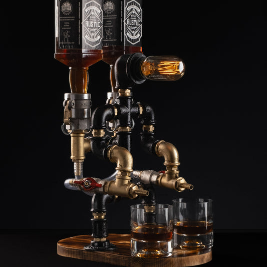 rustic bar taps: "Rustic bar taps perfect for a home bar setup, an ideal Father's Day gift."