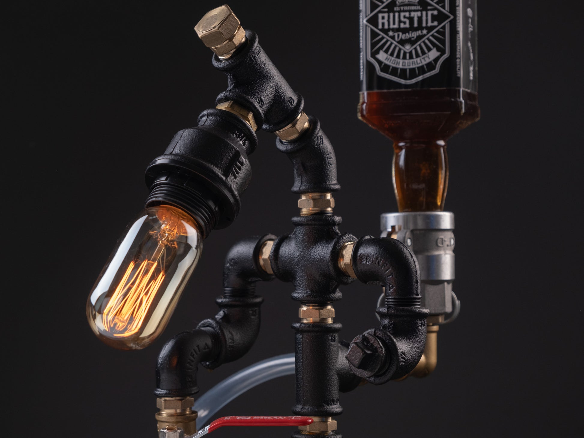 wooden liquor dispensers: "Unique wooden liquor dispensers with a rustic look."