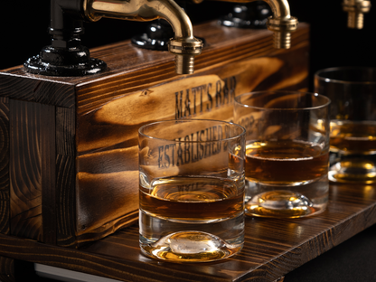 rustic liquor dispensers: "Rustic liquor dispensers for stylish serving."